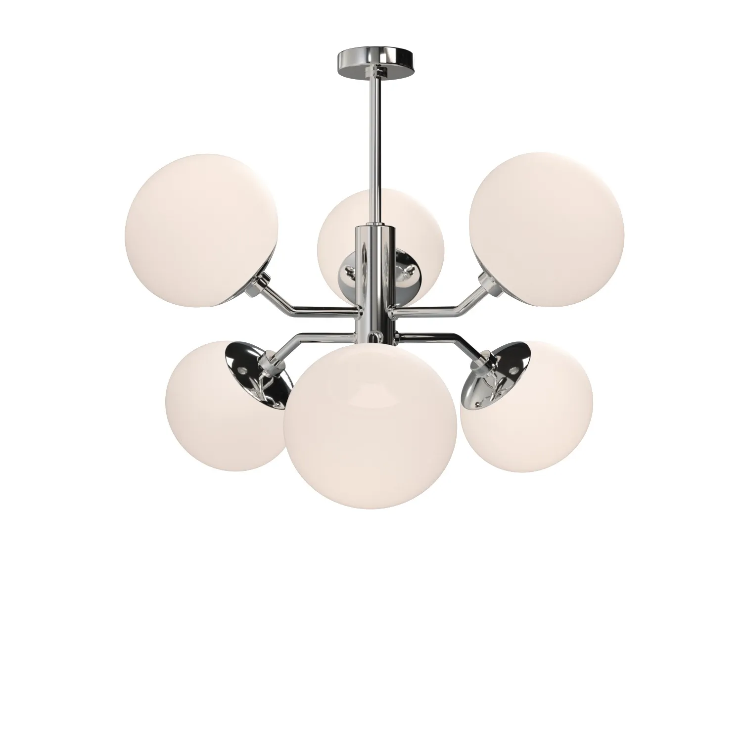 Estee Globe 6 lt Polished Nickel Mid Century Ceiling Light PBR 3D Model_03